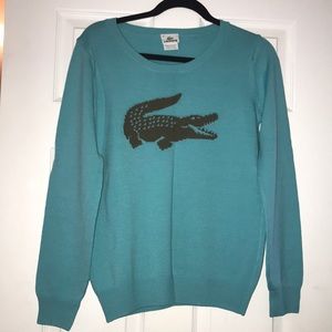 Women’s Lacoste teal crewneck sweater